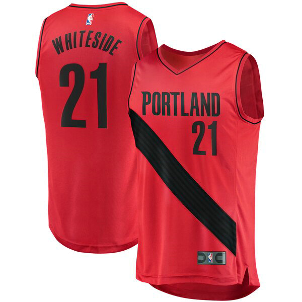 Maillot Portland Trail Blazers Homme Hassan Whiteside 21 Statement Edition Rouge